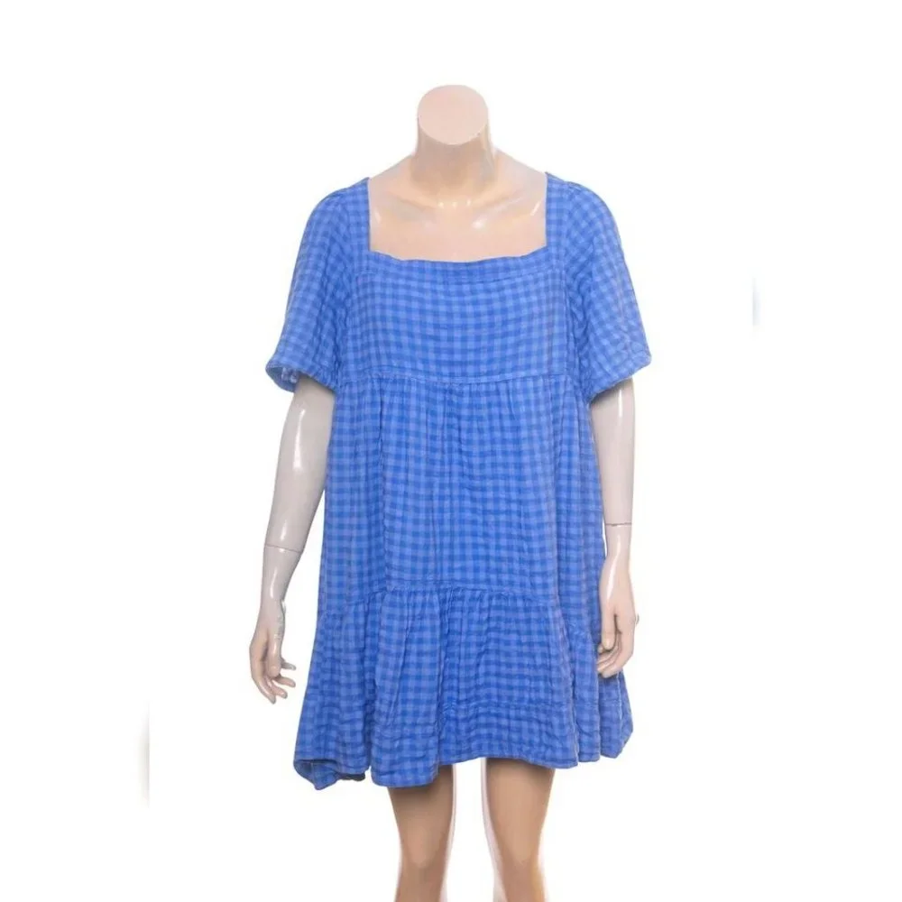 Anthropologie Pilcro Square Neck Textured Babydoll Dress L 10 Women's NEW 34104 - Picture 4 of 5